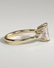 Heidi - Radiant Claw Solitaire with Pear Accents and Round Shoulder Stones Engagement Ring - 18k Yellow Gold Low Setting