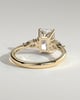 Heidi - Radiant Claw Solitaire with Pear Accents and Round Shoulder Stones Engagement Ring - 18k Yellow Gold Low Setting