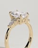 Heidi - Radiant Claw Solitaire with Pear Accents and Round Shoulder Stones Engagement Ring - 18k Yellow Gold Low Setting