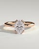 Helena  Elongated Cushion Solitaire with Triple-Split Claws - 18k Rose Gold