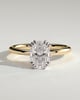 Helena  Elongated Cushion Solitaire with Triple-Split Claws - 18k Yellow Gold / 18k White Gold