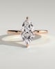 Hellen - Marquise Claw Solitaire with Hidden Halo Engagement Ring - 18k Rose Gold High Setting