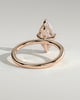 Hellen - Marquise Claw Solitaire with Hidden Halo Engagement Ring - 18k Rose Gold High Setting