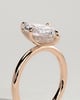 Hellen - Marquise Claw Solitaire with Hidden Halo Engagement Ring - 18k Rose Gold High Setting