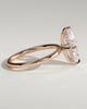 Hellen - Marquise Claw Solitaire with Hidden Halo Engagement Ring - 18k Rose Gold High Setting