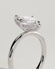 Hellen - Marquise Claw Solitaire with Hidden Halo Engagement Ring - 18k White Gold High Setting