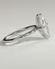 Hellen - Marquise Claw Solitaire with Hidden Halo Engagement Ring - 18k White Gold High Setting