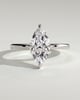 Hellen - Marquise Claw Solitaire with Hidden Halo Engagement Ring - 18k White Gold High Setting