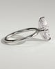 Hellen - Marquise Claw Solitaire with Hidden Halo Engagement Ring - 18k White Gold High Setting
