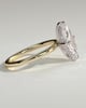 Hellen - Marquise Claw Solitaire with Hidden Halo Engagement Ring - 18k Yellow Gold / 18k White Gold High Setting