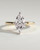 Hellen - Marquise Claw Solitaire with Hidden Halo Engagement Ring - 18k Yellow Gold / 18k White Gold High Setting