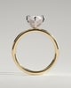 Hellen - Marquise Claw Solitaire with Hidden Halo Engagement Ring - 18k Yellow Gold / 18k White Gold High Setting