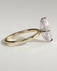Hellen - Marquise Claw Solitaire with Hidden Halo Engagement Ring - 18k Yellow Gold / 18k White Gold High Setting