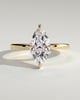 Hellen - Marquise Claw Solitaire with Hidden Halo Engagement Ring - 18k Yellow Gold High Setting