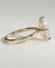 Hellen - Marquise Claw Solitaire with Hidden Halo Engagement Ring - 18k Yellow Gold High Setting