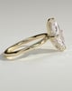 Hellen - Marquise Claw Solitaire with Hidden Halo Engagement Ring - 18k Yellow Gold High Setting