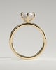 Hellen - Marquise Claw Solitaire with Hidden Halo Engagement Ring - 18k Yellow Gold High Setting