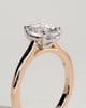 Hilary - Oval 4 Claw Solitaire with Cathedral Setting Engagement Ring - 18k Rose Gold / 18k White Gold
