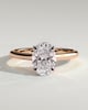 Hilary - Oval 4 Claw Solitaire with Cathedral Setting Engagement Ring - 18k Rose Gold / 18k White Gold