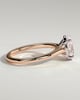 Hilary - Oval 4 Claw Solitaire with Cathedral Setting Engagement Ring - 18k Rose Gold / 18k White Gold
