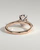 Hilary - Oval 4 Claw Solitaire with Cathedral Setting Engagement Ring - 18k Rose Gold / 18k White Gold