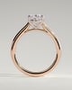 Hilary - Oval 4 Claw Solitaire with Cathedral Setting Engagement Ring - 18k Rose Gold / 18k White Gold