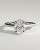 Hilary - Oval 4 Claw Solitaire with Cathedral Setting Engagement Ring - 18k White Gold