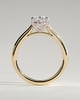 Hilary - Oval 4 Claw Solitaire with Cathedral Setting Engagement Ring - 18k Yellow Gold / 18k White Gold