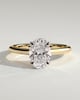 Hilary - Oval 4 Claw Solitaire with Cathedral Setting Engagement Ring - 18k Yellow Gold / 18k White Gold