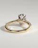 Hilary - Oval 4 Claw Solitaire with Cathedral Setting Engagement Ring - 18k Yellow Gold / 18k White Gold