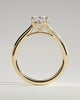 Hilary - Oval 4 Claw Solitaire with Cathedral Setting Engagement Ring - 18k Yellow Gold