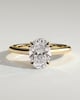 Hilary - Oval 4 Claw Solitaire with Cathedral Setting Engagement Ring - 18k Yellow Gold