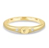 Initial Signet Ring - 18k Yellow Gold Lab Diamond