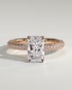 Irene - Radiant Solitaire with Hidden Halo and Triple Pave - 18k Rose Gold