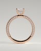 Irene - Radiant Solitaire with Hidden Halo and Triple Pave - 18k Rose Gold
