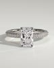Irene - Radiant Solitaire with Hidden Halo and Triple Pave - 18k White Gold