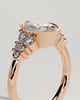 Oval Bezel Solitaire with Clustered Round-Marquise Mixed Set Shoulder Stones Engagement Ring - 18k Rose Gold