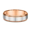 Isaiah Mens Wedding Ring - 9k Rose Gold / 9k White Gold