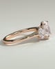 Oval 4 Claw Trilogy Engagement Ring - 18k Rose Gold