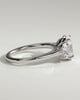 Oval 4 Claw Trilogy Engagement Ring - 18k White Gold