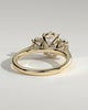 Oval 4 Claw Trilogy Engagement Ring - 18k Yellow Gold