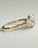 Oval 4 Claw Trilogy Engagement Ring - 18k Yellow Gold