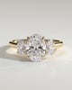 Oval 4 Claw Trilogy Engagement Ring - 18k Yellow Gold