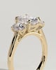 Oval 4 Claw Trilogy Engagement Ring - 18k Yellow Gold