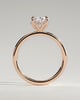 Oval 4 Claw Solitaire with Petal Gallery and Accented Tiara Detail Engagement Ring - 18k Rose Gold