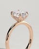 Oval 4 Claw Solitaire with Petal Gallery and Accented Tiara Detail Engagement Ring - 18k Rose Gold