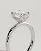 Oval 4 Claw Solitaire with Petal Gallery and Accented Tiara Detail Engagement Ring - 18k White Gold