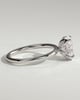 Oval 4 Claw Solitaire with Petal Gallery and Accented Tiara Detail Engagement Ring - 18k White Gold