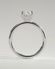 Oval 4 Claw Solitaire with Petal Gallery and Accented Tiara Detail Engagement Ring - 18k White Gold