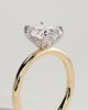 Oval 4 Claw Solitaire with Petal Gallery and Accented Tiara Detail Engagement Ring - 18k Yellow Gold / 18k White Gold